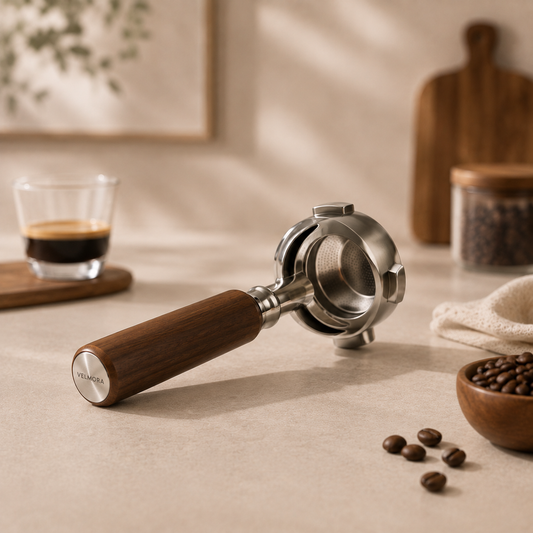 VELMORA Timber‑Handle Espresso Portafilter
